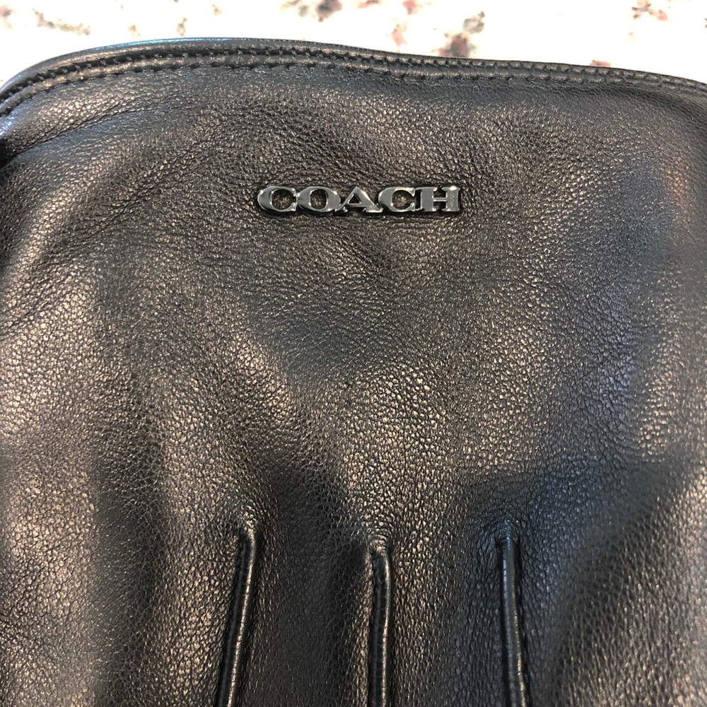 Coach Black leather gloves women’s size Medium EUC
